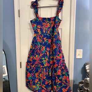 J. Crew Factory Squareneck Midi Dress Sz 16